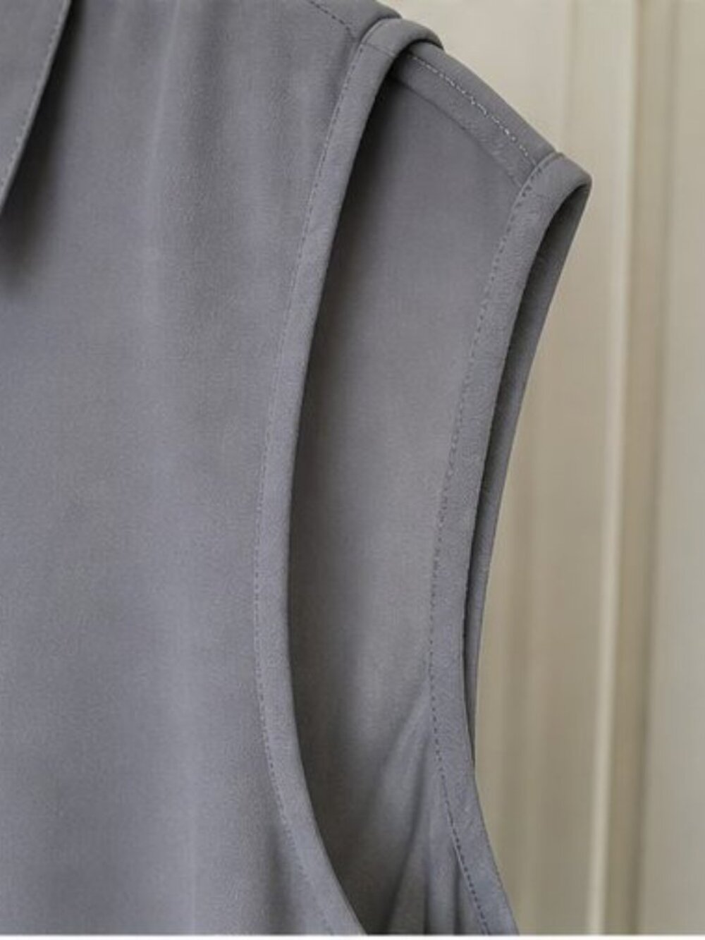 Gray Ruffle Blouse - Picture 5 of 6